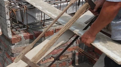 Construction workers build Stock Footage 49716242