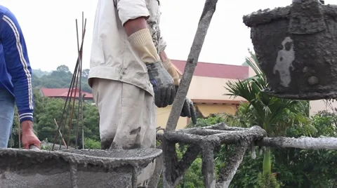 Construction workers build Stock Footage 49716344