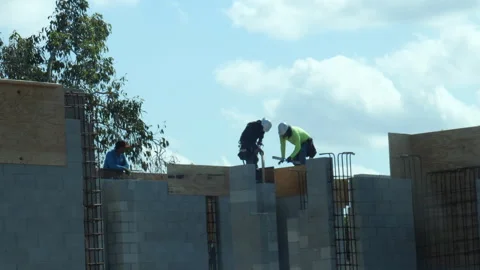 Construction Workers Build Home Stock-Footage 333797505