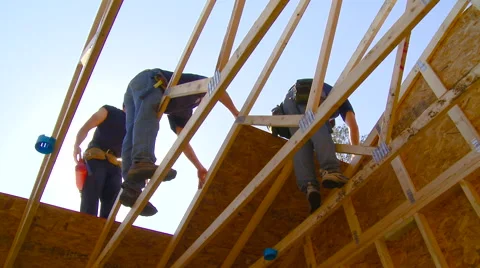 Construction workers building Stock Footage 57714994
