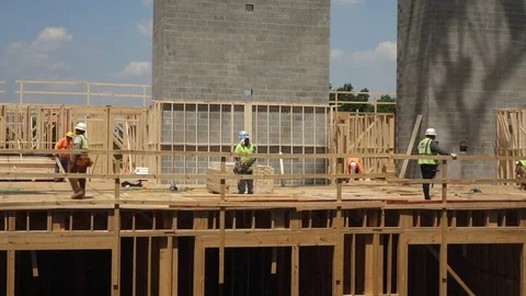 Construction Workers - Building Stock Footage 78635293