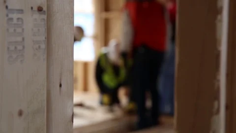 Construction Workers Building a Frame Stock Footage 81751033