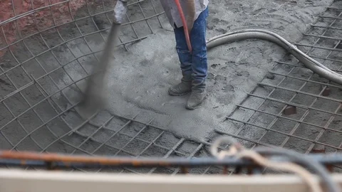 Construction Workers Building Pool With Shotcrete Gunite Stock Footage 124270156