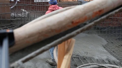 Construction Workers Building Pool With Shotcrete Gunite Stock Footage 124270242