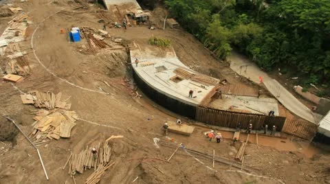 Construction Workers building in Puerto Vallarta Time Lapsed Stock Footage 12027294
