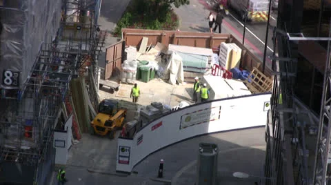 Construction workers on a building site timelapse Stock Footage 26072351