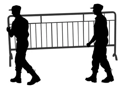 Construction workers carrying building material on hands vector silhouette Illustrazione stock