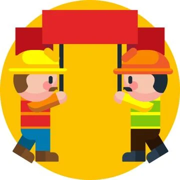 Construction workers celebrating labor day illustration Stock Illustration