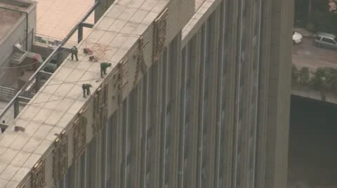 Construction workers in China Video stock 10862698