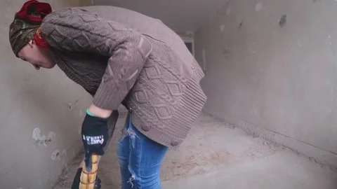 Construction Workers Clear Debris And Arrange Wood For Rebuilding Activities Видео 331724816