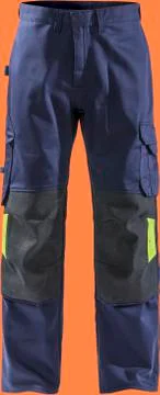 Construction  workers clothes for safety isolated on orange background with clip Stock Photos