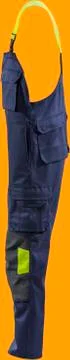 Construction  workers clothes for safety isolated on orange background with clip Stock Photos