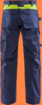 Construction  workers clothes for safety isolated on orange background with clip Stock Photos