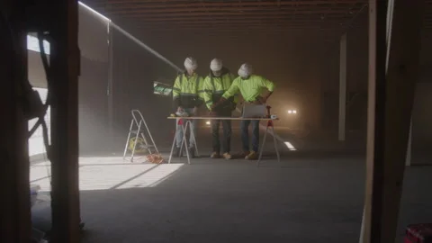 Construction Workers Collab On Site Stock Footage 270387941