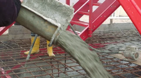 Construction workers concreting slab Stock Footage 62470400