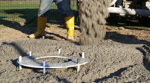Construction workers concreting slab Stock Footage 62470409