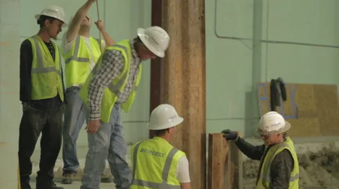 Construction Workers On Construction Site 3 Stock Footage 46594505