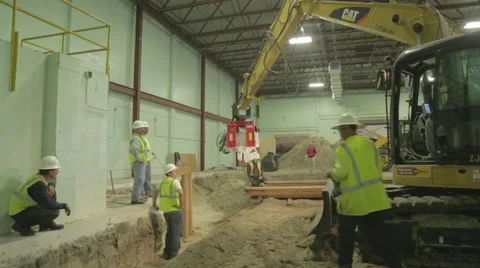 Construction Workers On Construction Site Stock Footage 46594028