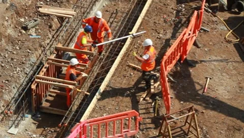Construction Workers CROSSRAIL BOND STREET LONDON Video stock 8608099