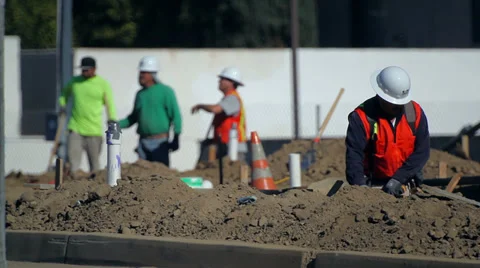 Construction workers at development site Stock-Footage 34081350