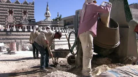 Construction workers doing his duty Stock Footage 10236989