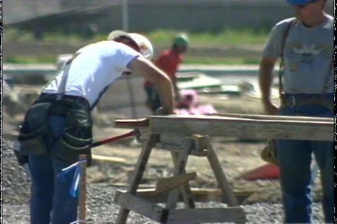 CONSTRUCTION WORKERS Stock Footage 1049655