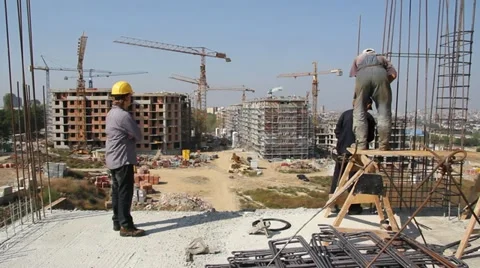Construction workers Stock Footage
