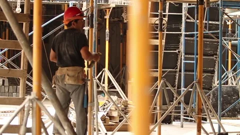 Construction workers Stock Footage 77100121