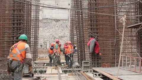 Construction workers Stock Footage 77100299