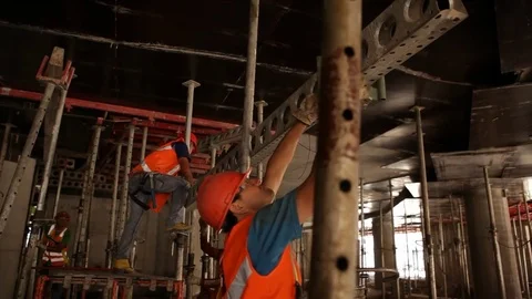 Construction workers Stock Footage 77100498