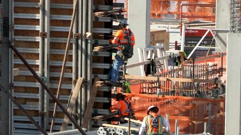 Construction Workers Stock Footage 129725809