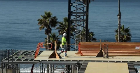 Construction Workers Stock Footage 129863182