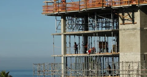 Construction Workers Stock Footage 129863186