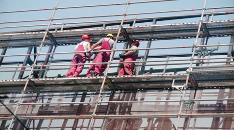 Construction workers having a break Stock Footage 65764895