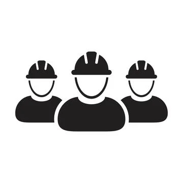 Construction workers icon vector group of builder contractor people persons  Stock Illustration