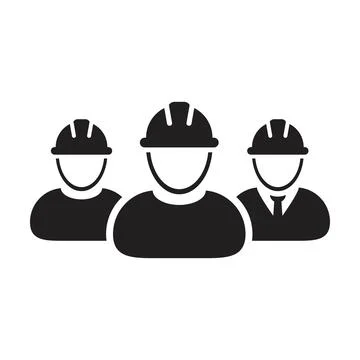 Construction workers icon vector group of builder contractor people persons Stock Illustration