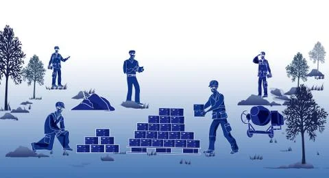Construction workers Stock Illustration