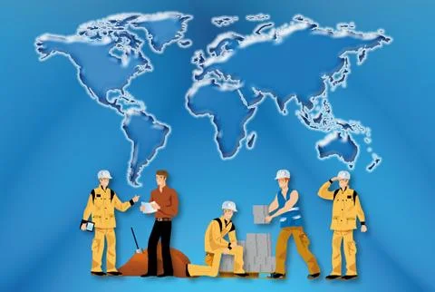 Construction workers Stock Illustration