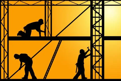 Construction Workers Stock Illustration
