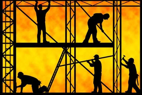 Construction Workers  Stock Illustration