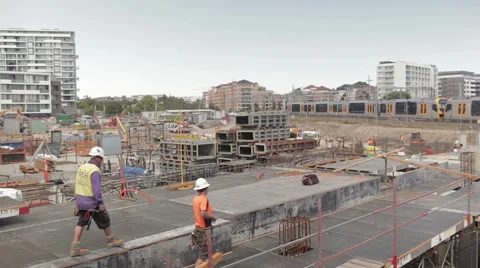 Construction workers on job site Stock Footage 67407135