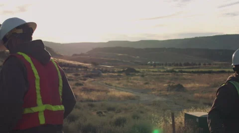 Construction workers with machinery Stock Footage 55173969