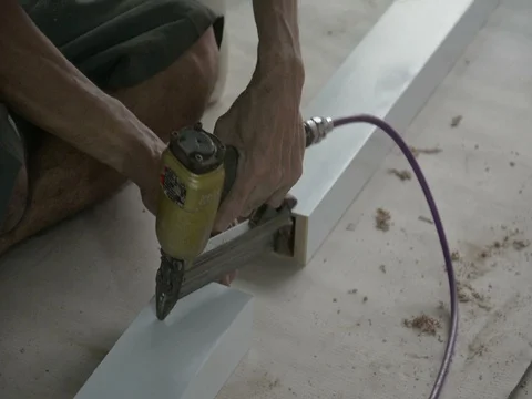 Construction workers make the whiite lath in construction interior site Stock Footage 83778739