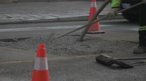 Construction Workers Pouring Cement. Stock Footage 57472860