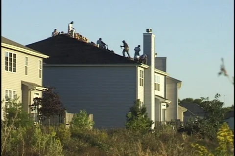 Construction Workers on Roof 2 Stockbeeldmateriaal 297254