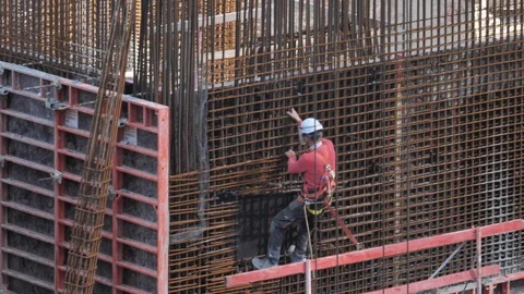 Construction workers safety measures Stock Footage 104746138
