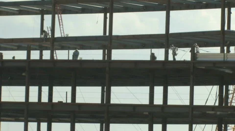 Construction Workers on Steel 1  Stock-Footage 279326