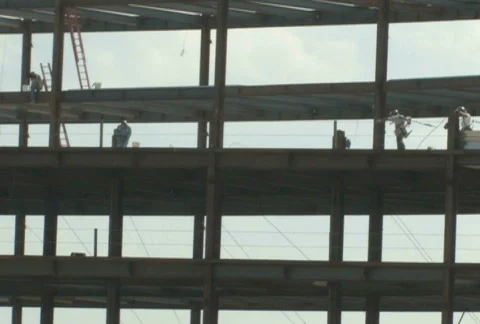 Construction Workers on Steel 1  Stock Footage 283464