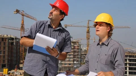 Construction workers, teamwork Stock Footage 8718298