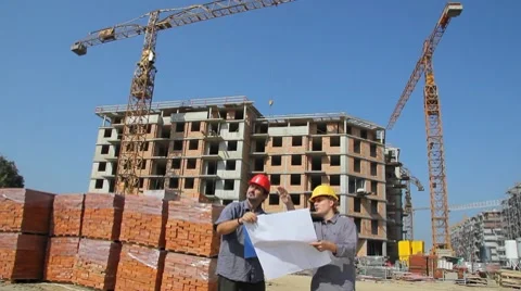 Construction workers, teamwork Stock Footage 8817455